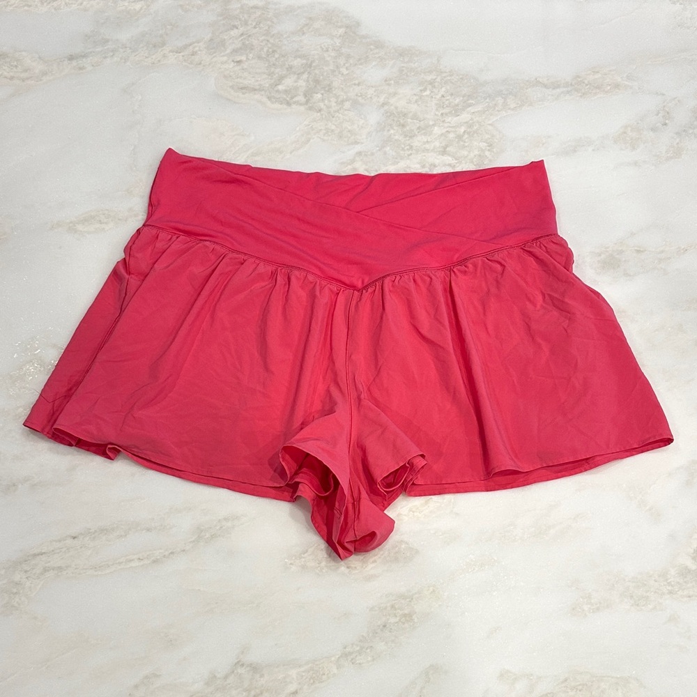 Aerie Pink V Cut Flowy Shorts Size XXL